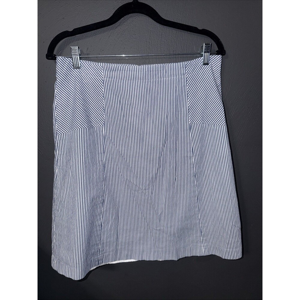 Talbots Skirt Women's 10 Blue Striped Fully Lined Nautical Beach Summer